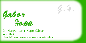 gabor hopp business card